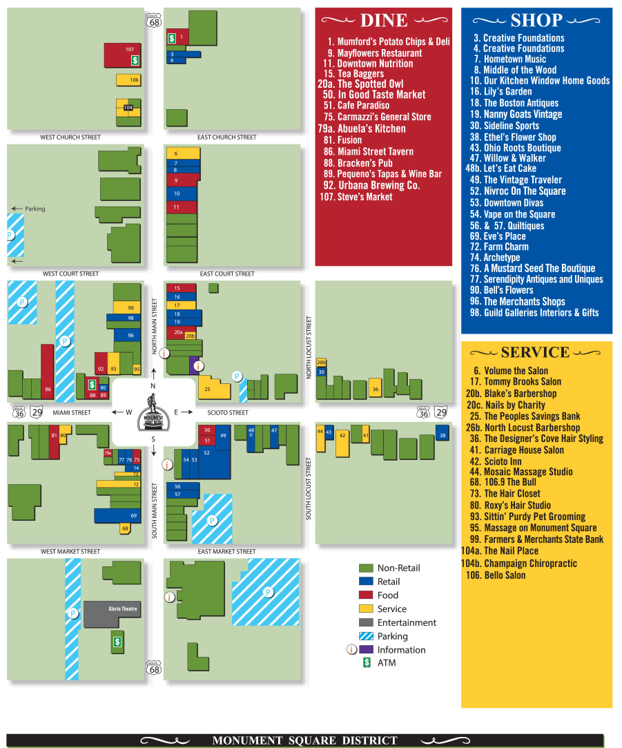 Downtown Urbana Map